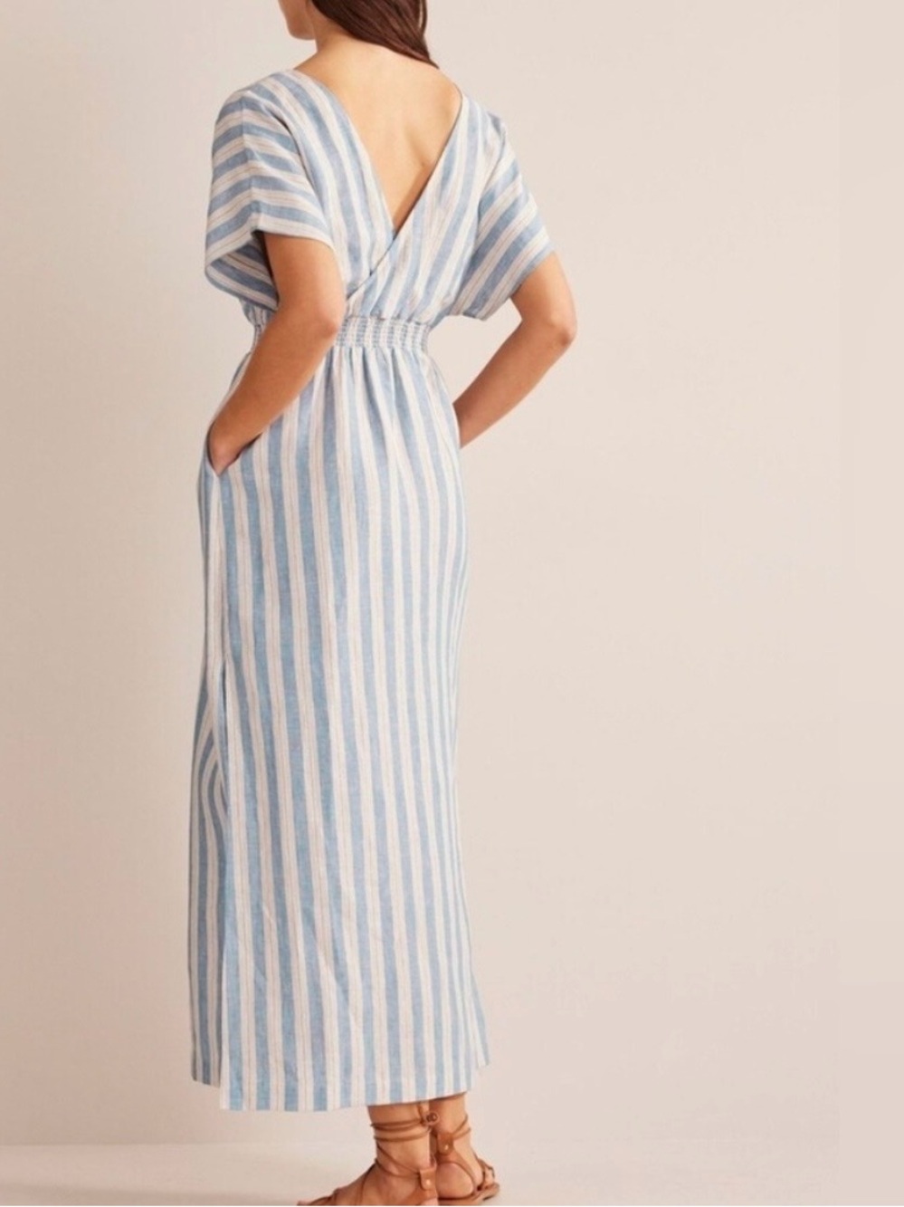 BODEN | linen blend kaftan/maxi dress - Picture 3 of 12
